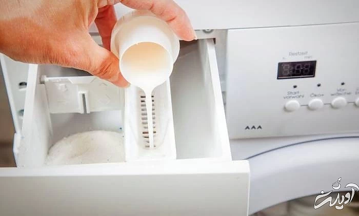 مخلوط جوش شیرین و آب برای تمیز کردن ماشین لباسشویی آب و جوش شیرین